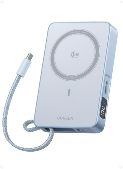 UGREEN MagFlow 10,000mAh Power Bank, Qi2 25W Certified Wireless Charging, Magnetic Portable Charger for MagSafe with Built-in
