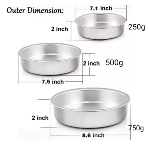 Round Cake Tray 3 Pcs Set
