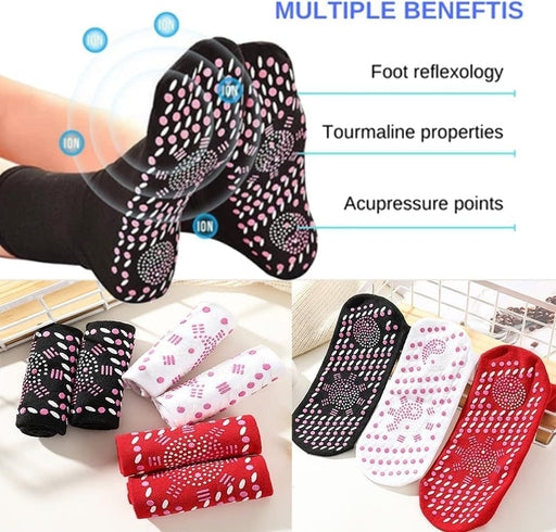 2-Piece Tourmaline Self-Heating Magnetic Health Socks