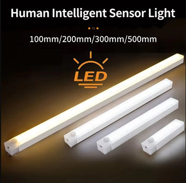 100Mm Rechargeable Motion Sensor LED Cabinet Light – Wireless Night Lamp for Kitchen, Wardrobe