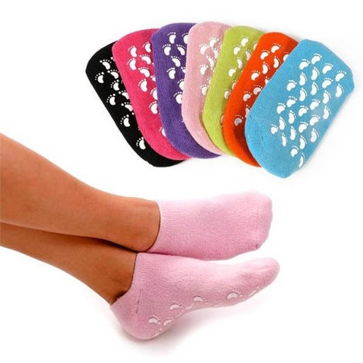 2Pcs Silicone Feet Care Socks Moisturizing Gel Heel Thin Socks with Hole Cracked Foot Skin Care