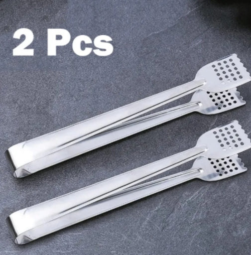 11 Inches-Stainless Steel BBQ Food Tongs Bread Clip Pastry Clamp Barbecue Kitchen Tongs 1, 2 Pcs