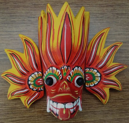 Traditional Sri Lankan Gini Raksha Handcrafted Wooden Mask Model 2