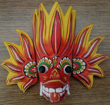 Traditional Sri Lankan Gini Raksha Handcrafted Wooden Mask Model 2
