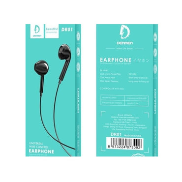 Denmen Headphone Wired Headset 3.5Mm Universal Wire Control Earphone