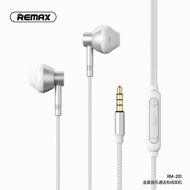 Remax RM-201 Metal Wired In-ear Earphone with Mic and Volume Controller