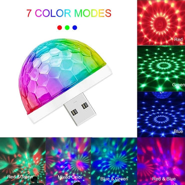 USB Mini Disco Light LED Small Magic Ball Party Lights Multicolor Stage Light Decoration