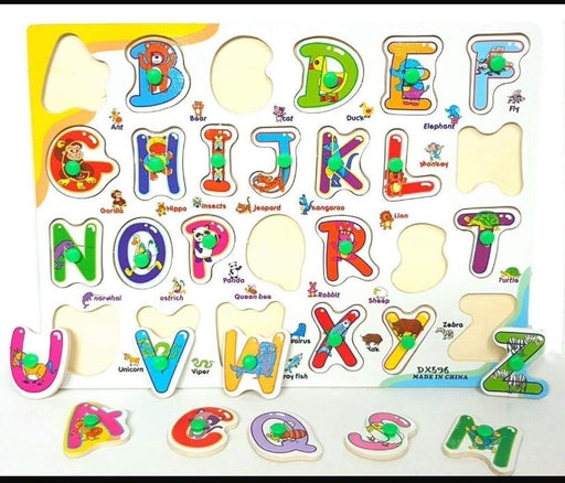 Colour Wooden English Alphabet a to Z and Shapes Educational Board for Kids