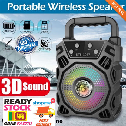 Bluetooth Rechargeable Speaker with FM Radio, TF Memory Card Reader and USB Pen Drive and AUX Suppor