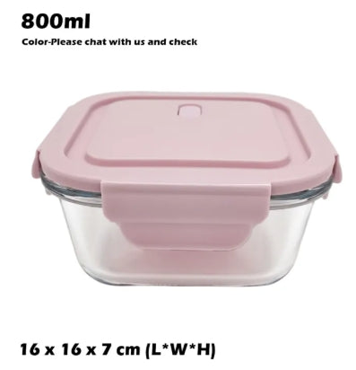 Microwave Safe Glass Containers with Lids Food Storage- (Square)