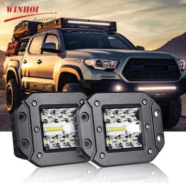 Flush Mount Work Light Led Spot Flood Light Bar Aluminum Bright Beam Fog Lamp for Jeep 4X4 off Road