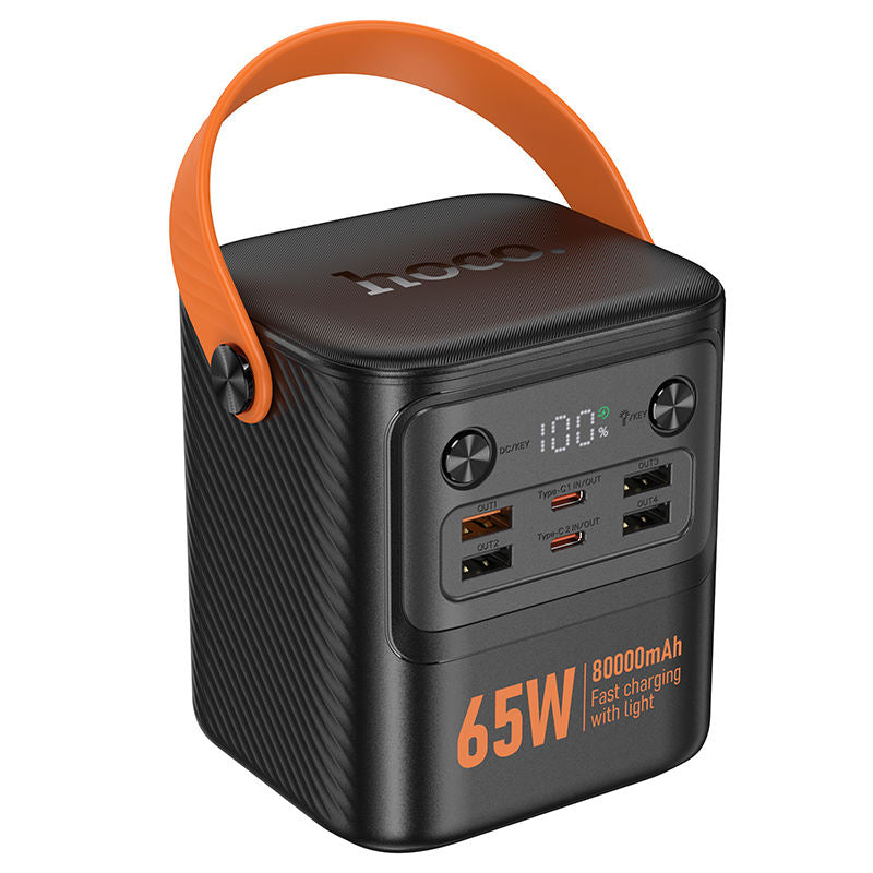 Hoco J152 Pro Tough PD 65W + light power Bank (80000mAh) Large capacity Emergency Battery pack