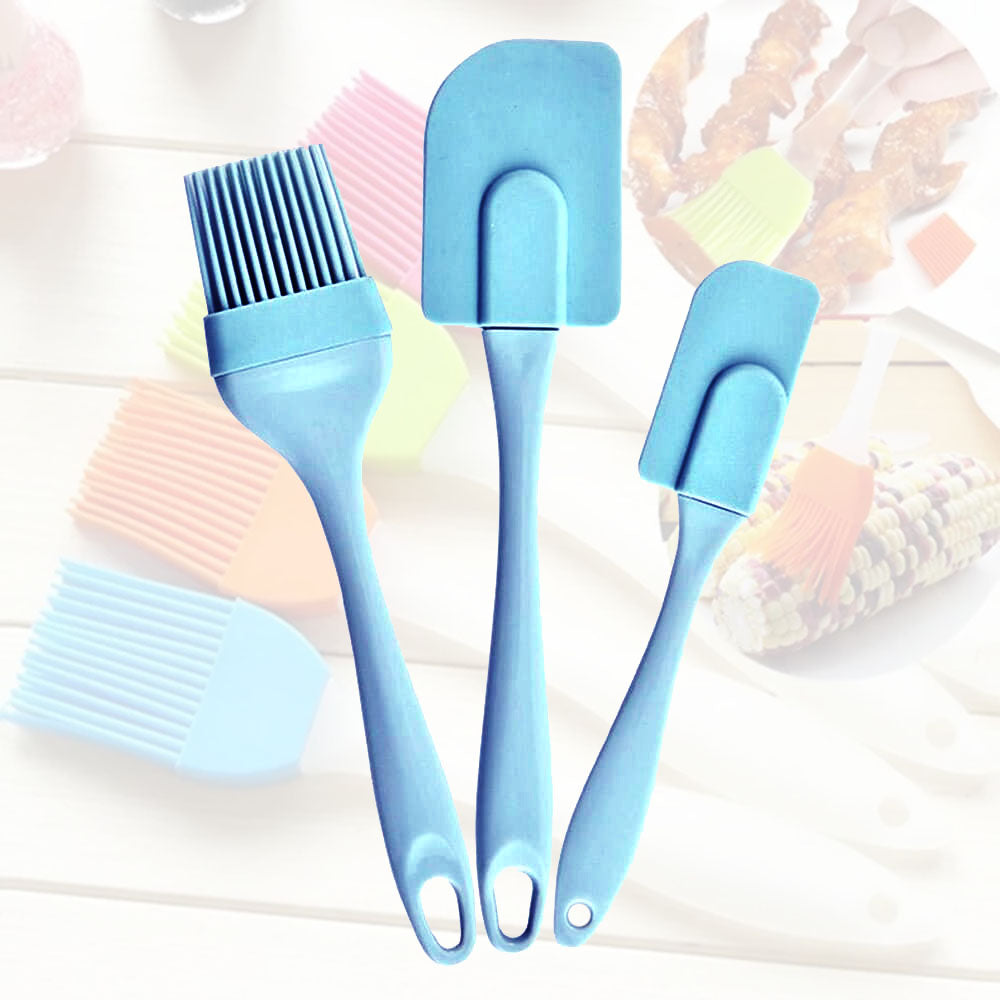 3 in 1 Set Spatula Silicone BBQ Oil Brush Spatula For Cupcake Cake Decorating Baking Oil Brush Tool Cooking Brush Tools Kitchen Baking Accessories
