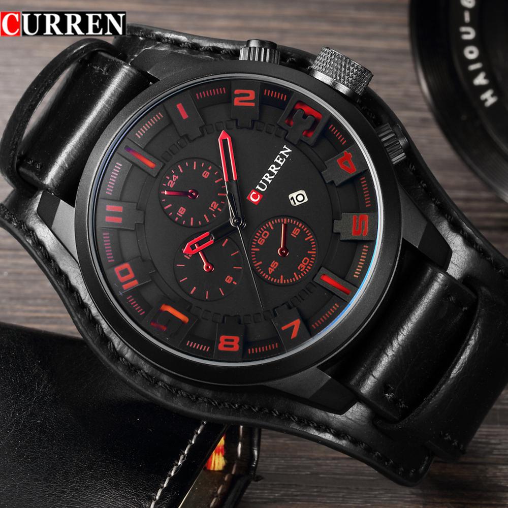 CURREN 8225 Men's Luxury Leather Strap Date Wrist Watch