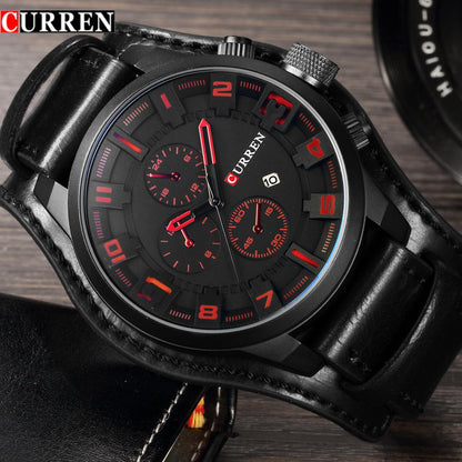 CURREN 8225 Men's Luxury Leather Strap Date Wrist Watch