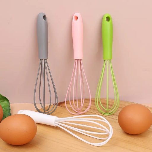 Silicone Stainless Steel Egg Beater Kitchen Gadget Whisk for Baking