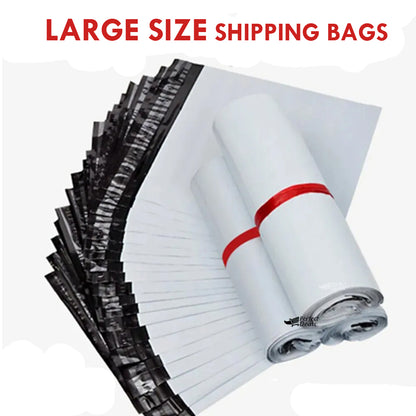 Large Size 32 cm X 41+5 cm Medium Poly Mailer White Poly Mailer Bags Bundle of 100 Bags pack and 50 Bags Pack Self-seal Adhesive bags Storage Bags Plastic Poly Envelope Maile Packs Postal Safe Mailing Bags Shipping Bags Large Size