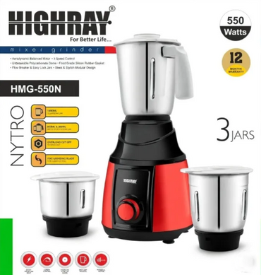 Indian Mixer Grinder 650 Watts 3 Stainless Steel Jars
