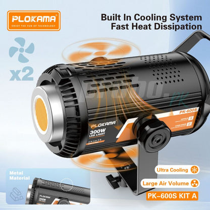 Plokama PK-600S-B Professional Softbox Lighting & Tripod Kit (300W)