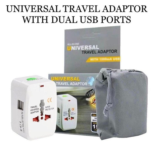 All in One Universal Travel Adaptor with 2 USB Port