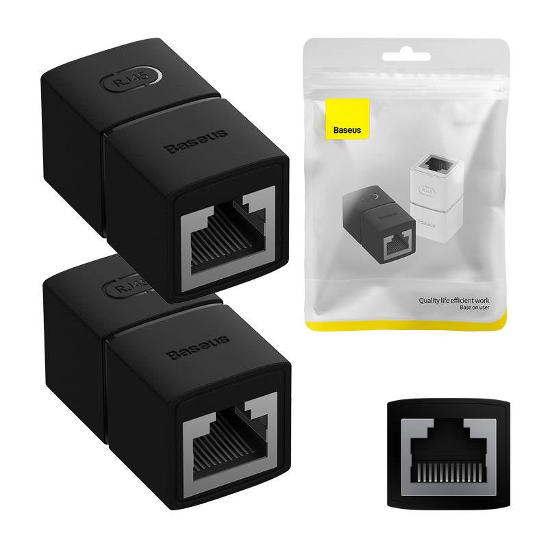 Baseus RJ45 Connector Coupler Cat7 Cat6 Ethernet Adapter Network Extender Extension Cable for Ethernet Cable Gigabit Female to Female