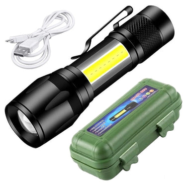 Rechargeable LED Flashlight Torch 10W 500M 4-Mode Zoomable Waterproof Metal Body
