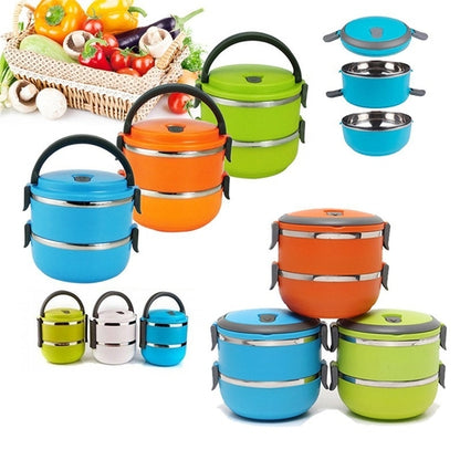 2 Layer Lunch Box 2 Layer Easy Portable Stainless Steel Office and School Lunch Box