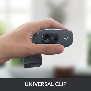 Logitech C270 HD Webcam, 720p, Widescreen HD Video Calling,Light Correction, Noise-Reducing Mic, For Skype, FaceTime, Hangouts, WebEx, PC/Mac/Laptop/Macbook