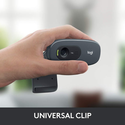 Logitech C270 HD Webcam, 720p, Widescreen HD Video Calling,Light Correction, Noise-Reducing Mic, For Skype, FaceTime, Hangouts, WebEx, PC/Mac/Laptop/Macbook