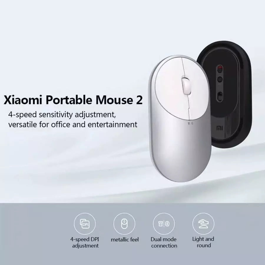 XIAOMI Portable Mouse 2 Bluetooth RF2.4GHz Dual Mode 4000DPI Adjustable Mice Optical Mouse BXSBMW02