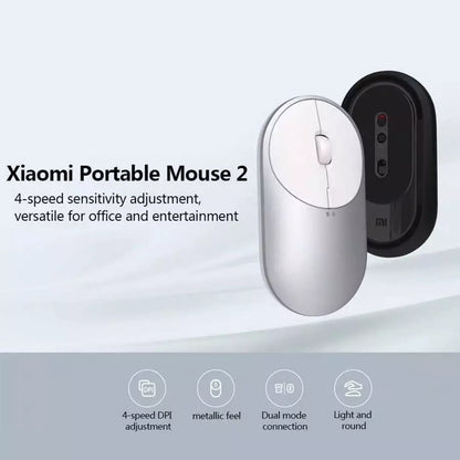 XIAOMI Portable Mouse 2 Bluetooth RF2.4GHz Dual Mode 4000DPI Adjustable Mice Optical Mouse BXSBMW02