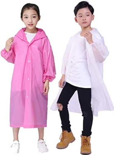 Kids Children Raincoat Rainsuit Long Hoodie Cover Waterproof Rain Poncho Raincoat