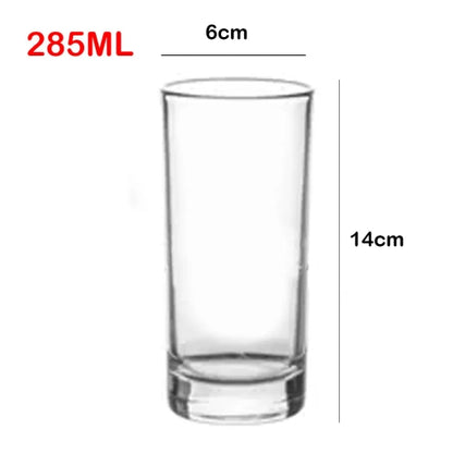 6 Pcs-Red Cherry Slim and Tall Cocktail Glasses Drinking Water Glasses Tumbler (Plain Design)-285ML