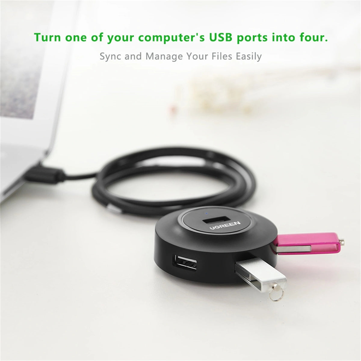 UGREEN USB to USB 2.0 4 Ports HUB – CR106 - 20277