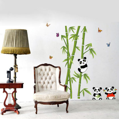 Panda Tree Cartoon Animals Theme Kids Wall Art Decal Sticker Decoration for Living Room Nursery Baby Girl Boy Kid Children's Room Bedroom Decoration
