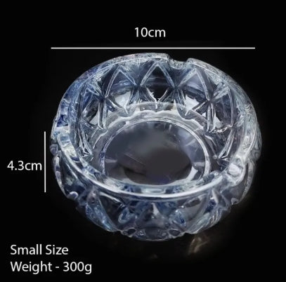Crystal Ashtray, Transparent Classic Design, Home Ashtray & Outdoor -Large /Small (1Pc /2Pcs)