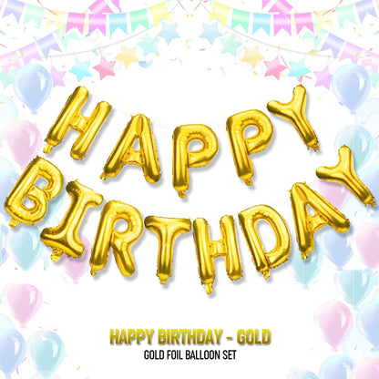 Large SIze Happy Birthday Party Balloons Decoration 16" Happy Birthday Letter Banner Balloon Party Foil GOLD
