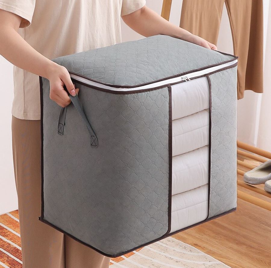 Large Capacity Non-Woven Storage Box for Clothing and Bedding Storage Semitransparent Durable