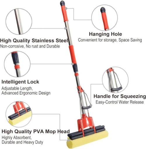 Absorber Sponge Mop for Home Kitchen Cleaning Squeeze Mop