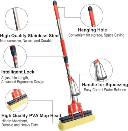 Absorber Sponge Mop for Home Kitchen Cleaning Squeeze Mop