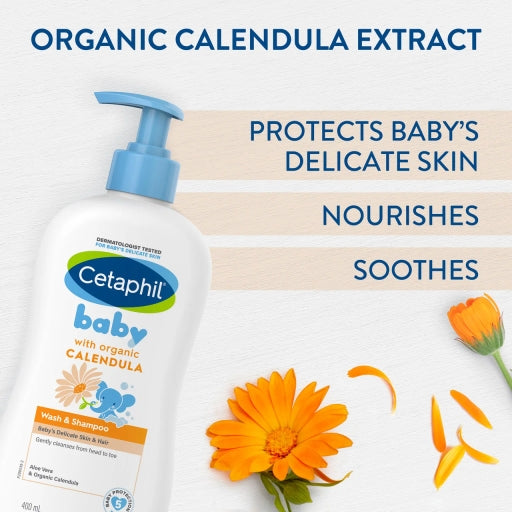 Ceta Phil Baby Wash & Shampoo with Organic Calendula – 400Ml