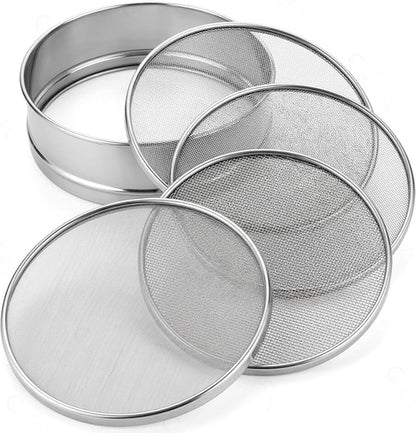 4 In 1 Stainless Steel Interchangeable Sieve Set Flour Chalni, Spices, Food Strainers