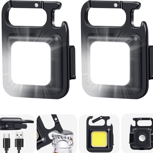 OB Keychain Work Light, Keychain Flashlights 4 Light Modes, 1000 Lumens Bright Rechargeable Portable