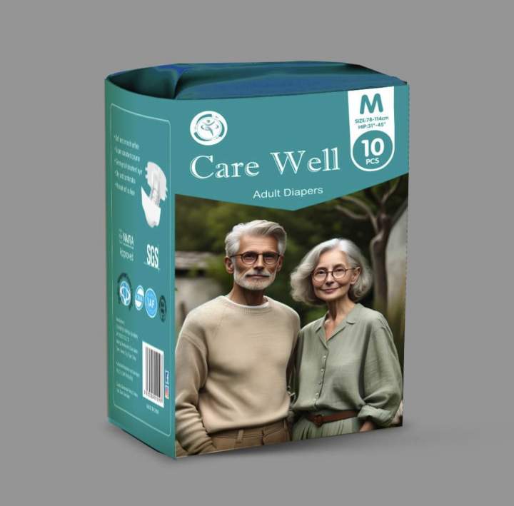 Carewell | Adult Diapers | Medium 10 Pcs
