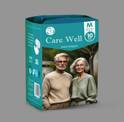 Carewell | Adult Diapers | Medium 10 Pcs