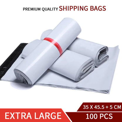 New EXTRA LARGE SIZE 35 X 45.5 + 5 cm size Perfect Medium Poly Mailer White Poly Mailer Bags Bundle of Self-seal Adhesive bags Storage Bags Plastic Poly Envelope Flyer Mailer Packs Postal Safe Mailing Bags Shipping Bag