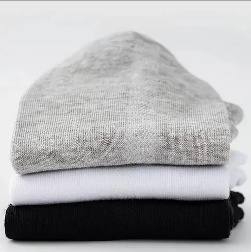 3 Pairs Unisex Casual Plain Color Boat Socks Thin Breathable Comfy Sweat-Absorbing Low Cut Socks