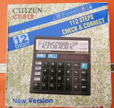 Citizen 12 Digits Calculator - CVTVZEN 512 - Solar Power