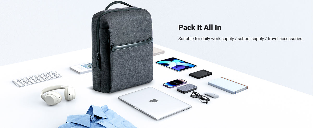 UGREEN Laptop Backpack 15.6'' School Backpack Large Capacity Ergonomic Travel Laptop Bag for Men and Women Shockproof and Waterproof BookBag for College