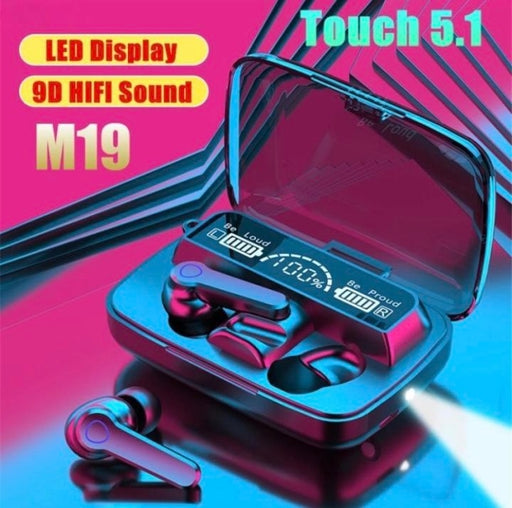 🔥 M19 TWS Bluetooth Earphones Handsfree Sports Headphones Bluetooth HiFi Stereo Music Wireless